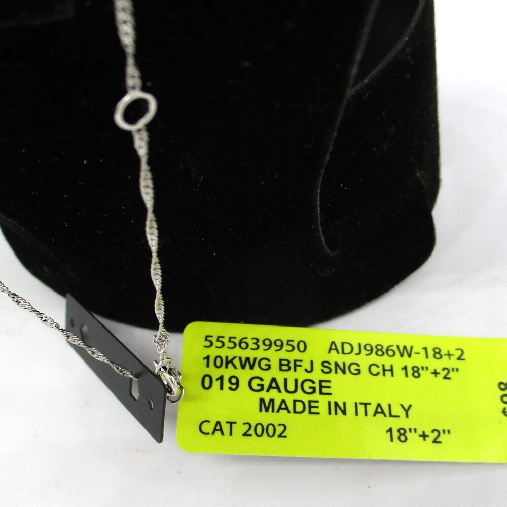 10K White Gold Necklace - 18" + 2"- Brilliance Fine Jewelry - 019 Gauge - Picture 4 of 5